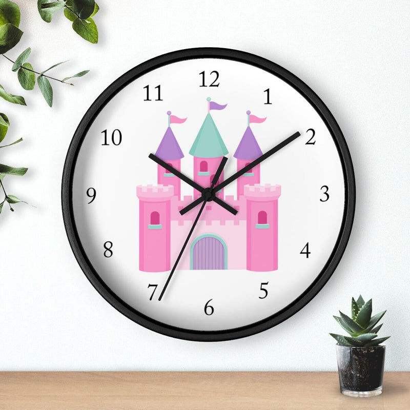 Princess Kids Wall Clock, Castle Girl Bedroom Wall Decor  Baby Nursery Wall Clock T116