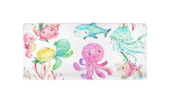 Sea Animals Changing Pad Coveer, Under The Sea Watercolor Sea Turtle Octopus Jelly Fish Crab Sea Horse  C167