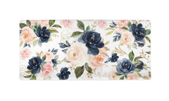 Floral Baby Changing Pad Cover,  Navy Blue  Blush Pink Watercolor Flowers  Baby Shower Gift  C172