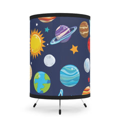 Space Planets Kids Table Lamp, Outerspace Nursery Lamp Bedroom Decor Tripod Lamp Baby Shower Gift