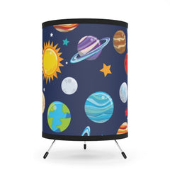 Space Planets Kids Table Lamp, Outerspace Nursery Lamp Bedroom Decor Tripod Lamp Baby Shower Gift