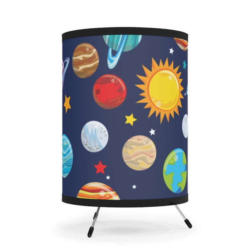 Space Planets Kids Table Lamp, Outerspace Nursery Lamp Bedroom Decor Tripod Lamp Baby Shower Gift