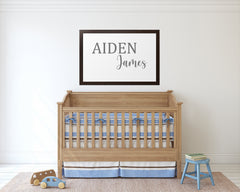 Nursery Name Sign, Baby Name Wall Art, Framed Name Print, Over The Crib Name Sign : 20x30 Frames Name Sign