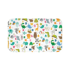 Animals Alphabet Kids Shower Curtain Bath Mat Bathroom Baby Girl Boy ABC Bathroom Decor Safari Jungle Brother Sister Siblings Bathroom P132