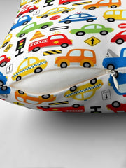 Transportation Kids Throw Pillow, Cars Trucks Construction Nursery Decor,Kids Bedroom Pillow, Baby Shower Gift Kids Decorative Pillow