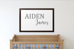 Nursery Name Sign, Baby Name Wall Art, Framed Name Print, Over The Crib Name Sign : 20x30 Frames Name Sign