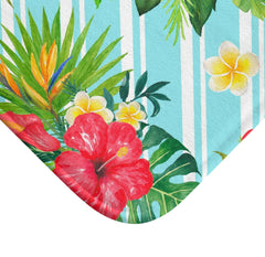 Tropical Floral Shower Curtain, Bath Mat